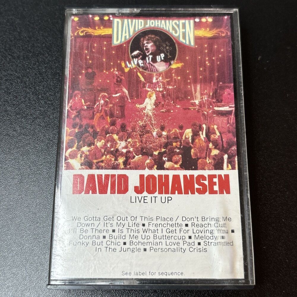 DAVID JOHANSEN-LIVE IT UP-BLUE SKY RECORDS 1982 Cassette Tape Preowned